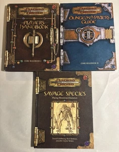 Dungeons & Dragons Core Rulebooks l, ll & Savage Species 2000 3e EXCELLENT - Picture 1 of 15