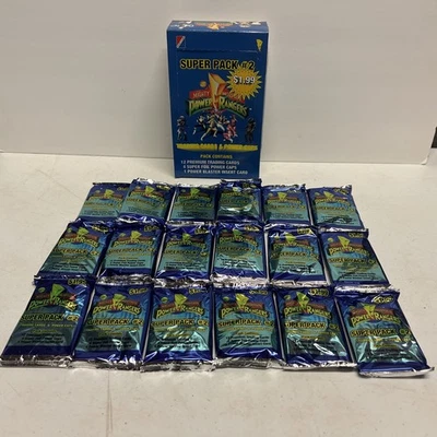 Power Rangers 1994 Super Pack 2  trading card & pog lot sealed 18 packs and box  - Image 1 of 4