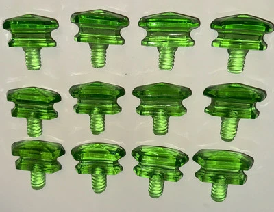 12 tiradores de armario de cristal verde vintage hechos originales Foto 1 de 4