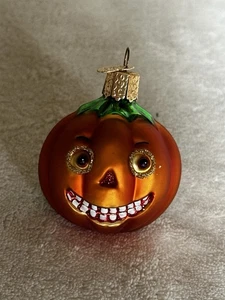 Vecchio Mondo Natale Vetro Jack O' Lanterna Halloween Zucca Uomo Ornamento Vintage - Foto 1 di 5