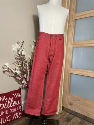Denim premium PJ Mark vintage de los 90 para hombre, rojo, talla 34x30 estilo recto 41850 Foto 1 de 4