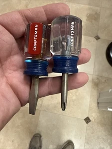 Craftsman Stubby Screwdriver Lot 2 Pc #2 Phillips And 1/4”Flat Slotted USA - Bild 1 von 6