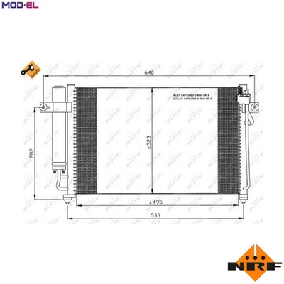 CONDENSER AIR CONDITIONING 35476 FOR HYUNDAI G4EE 1.4L G4EA 1.3L G4HD 1.1L 4cyl - Image 1 of 4