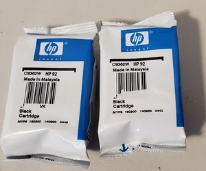 Confezione 2 Cartucce Inchiostro Oem HP 92 Nero Sacchetto Sigillato Lotto Originale C9362W - Foto 1 di 1
