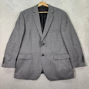 NEW Pronto Uomo Platinum Mens 42S Gray Plaid 100% Wool Blazer Jacket Casual Flex - Picture 1 of 12