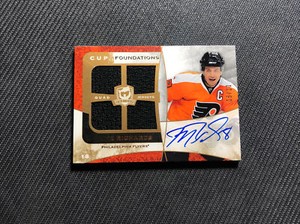 2008-09 UPPER DECK THE CUP MIKE RICHARDS FOUNDATIONS QUAD JERSEY AUTO #ed 5/10