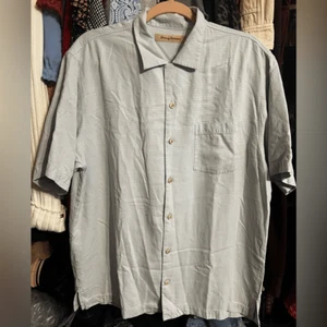Tommy Bahama Men's blue Silk Short Sleeve Button-Down Shirt M - Picture 1 of 5