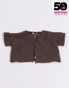 UVP129€ IL GUFO Baby Strickjacke Größe 9M Braun Kurzarm Rundhals - Bild 1 von 3