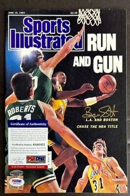 Revista Sports Illustrated firmada por Byron Scott junio 1987 Lakers PSA 6A91422 Foto 1 de 2