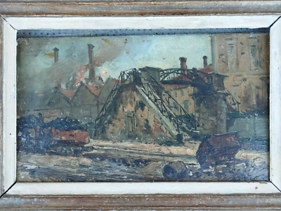 peinture ALPHONSE DE NEUVILLE etude gare de styring bataille passerelle forbach - Photo 1/4