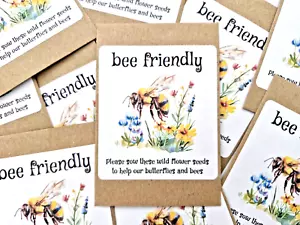 Wildflower Throw & Grow Seeds Mix Bee Friendly Kids Party Bags Favours 24 x 2.5g - Picture 1 of 6