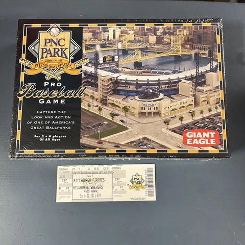 NEW PNC Park Pittsburgh Pirates Pro Baseball Board Game SGA With Ticket Stub Cover
