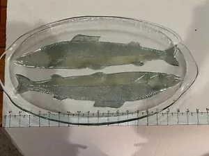 Vintage Kosta Boda Goran Warff 20" Fish Platter Iridescent Sweden 1970's - Picture 1 of 9