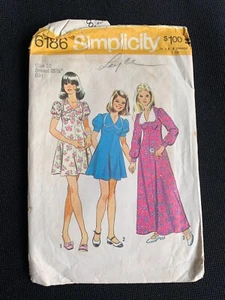 Vintage Simplicity #6186 Pattern For Girls’ Size 10 Dress In Two Lengths - Picture 1 of 3