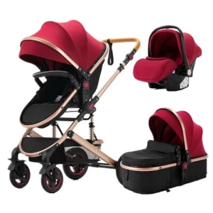 Trio Rosso Passeggino Modulare 3in1 Carrozzina 2in1 Ovetto Neonati + Omaggi - Bild 1 von 24
