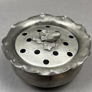 Vintage Peltro 95% Pewter Potpourri Bowl Jar With Acorn Handle Lid - Picture 1 of 24