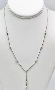 Vintage Necklace Sterling Silver Liquid Silver Beads Barrel Clasp 17” - Picture 1 of 10