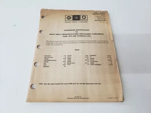 GM AC Delco Carburetor Identification Guide 9A-137 1983 Cross Reference - Picture 1 of 10