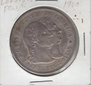1900 LAFAYETTE COMMEMORATIVE SILVER DOLLAR CHOICE AU/UNC ORIGINAL & UNCLEANED - Picture 1 of 2