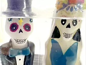 Halloween Skeleton Couple Bride & Groom 10" Taper Candles Set, Pier 1 Imports - Picture 1 of 20
