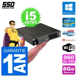 Ultra Mini PC Lenovo M73 Tiny USFF i5-4570T RAM 8Go SSD 960Go Windows 10 Wifi - Photo 1/6