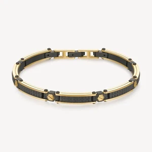 Bracciale Uomo Brosway Backliner Acciaio con Viti Oro BBC17 - Foto 1 di 1
