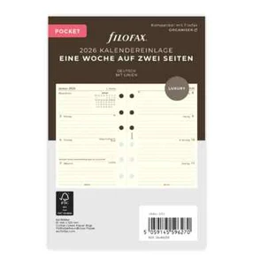filofax Kalendereinlage 2026 POCKET cotton cream, 1Woche / 2Seiten Nr. 26-68258 - Bild 1 von 4