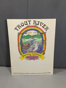 Cartel de papel vintage de 9 x 12 pulgadas de Vermont Beer Brewing Company Trout River - Imagen 1 de 9