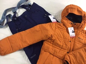 NWT Marmot Edge Insulated Pant Blue & New Ronan Down Jacket Orange - Kids, Large - Picture 1 of 14