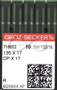 Jack H2 Sewing Machine Needles Groz Beckert 135x17 DPx17 (Normal Point) - Picture 1 of 6