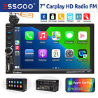7" Car Stereo Hd Radio Apple Carplay/android Auto Touch Screen Usb 2 Din +camera