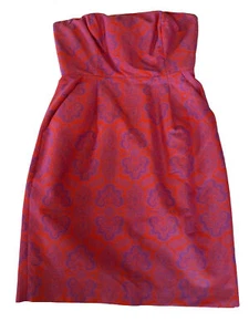J.Crew Size 4 Ella Strapless Dress Black Label Paisley CORSET Zip Lined SEXY - Picture 1 of 7