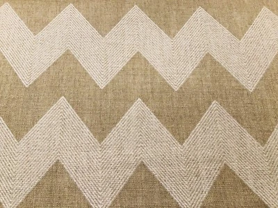 Hill Brown Woven Chevron Zig Zag Upholstery Fabric- Roland Linen 4.10 yd HB168-1 - Image 1 of 3