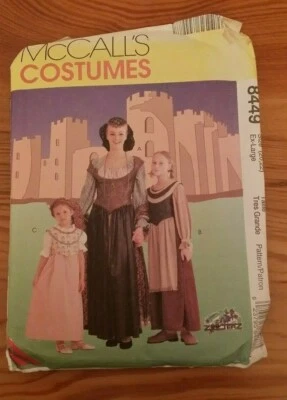 MCCALLS LADIES GIRLS MEDIEVAL COSTUME PATTERN 8449 SIZE 20-22 FREE SHIPPING   - Image 1 of 2