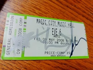 2008 Eve6 Autographed Concert Ticket Stub Signature Eve 6 - Picture 1 of 2