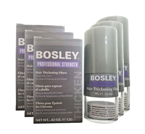 BOSLEY Styling Thicknening Fibers 3-Light Brown & 3-Brush Applicator Pack of 6 - Picture 1 of 15