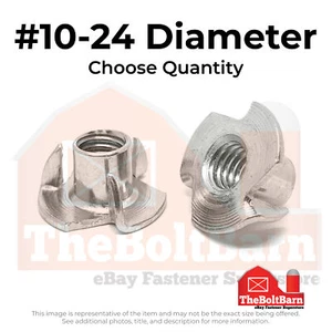 #10-24 18-8 Stainless Steel 3 Prong T Nuts Coarse Thread (Pick Quantity) - Picture 1 of 7