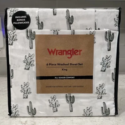 Juego de sábanas Wrangler 6 piezas CACTUS lavado tamaño king vaquero suroeste oeste Foto 1 de 4