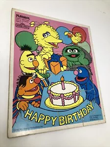 Playskool Brettpuzzle Sesamstraße 1988 - 13 Teile Happy Birthday 315-31 - Bild 1 von 2