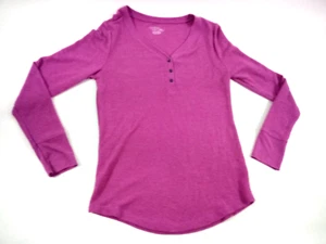 Time & Tru Lolita rosa Knopfleiste Langarm V-Ausschnitt Top Damen Gr. M (8-10) - Bild 1 von 11