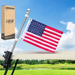 10L0L Golf Cart Flag Holder and Pole Mount Kit Universal for Silver - Picture 1 of 7