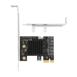 PCIe X1 to 2 Port SATA3.0 Expansion Card Adapter 6Gbps with Low Profile Bracket - Picture 1 of 8