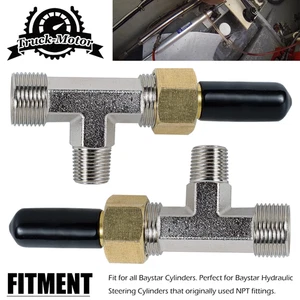 Hydraulic Steering Cylinder Bleeder Tee Kit for SeaStar HF4202, Baystar Cylinder - Bild 1 von 9