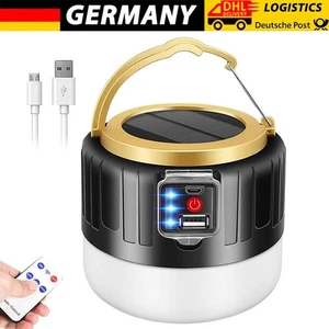 Solarbetriebene Taschenlampe Lampe Camping Zelt Licht USB Outdoor Wandern DHL - Bild 1 von 11