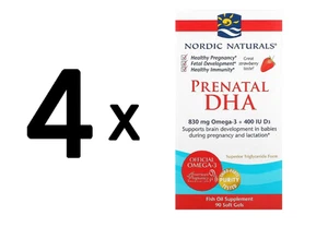 4 x Nordic Naturals Prenatal DHA, 830mg Strawberry - 90 (361,08 EUR/kg) - Bild 1 von 1