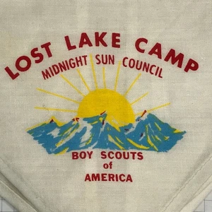 Midnight Sun Council AK Lost Lake Council Neckerchief WHT Bdr (LB2583) - Picture 1 of 2