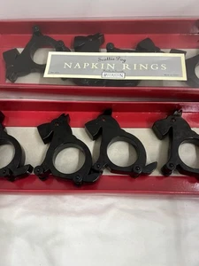 8 anillos de servilleta Art Deco de baquelita sintética para perro Scottie de restauración - Imagen 1 de 4