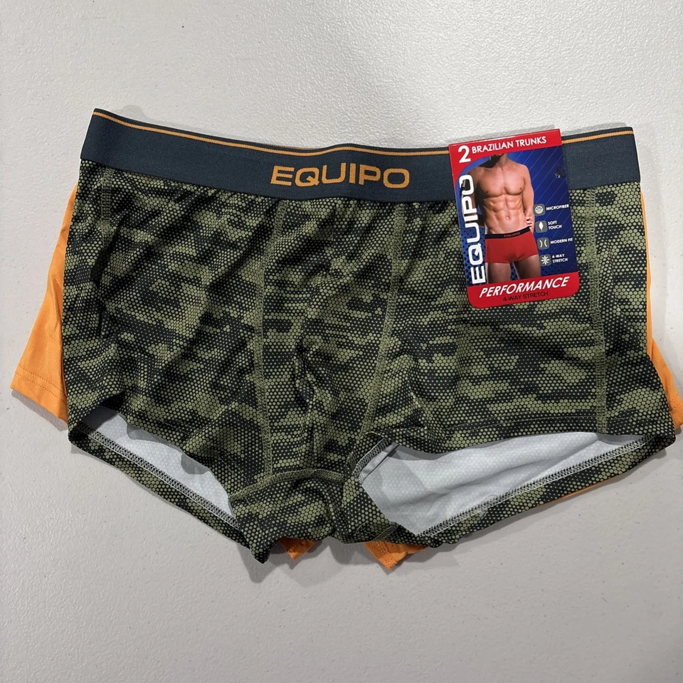 2 упаковки Equipo бразильский сундук краткое белье из микрофибры эластичной мужской зеленый M - Изображение 1 из 4