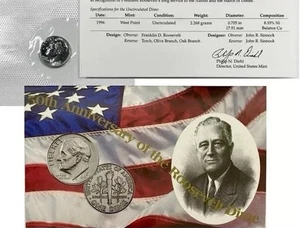1996 W Roosevelt Dime in US Mint Cello Unc - Picture 1 of 1