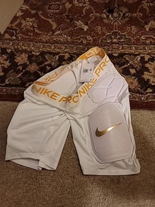 Nike Pro HERREN GRÖSSE 2XL hyperstark gepolstert weiß gold Fußballshorts AQ2732-101 - Bild 1 von 4